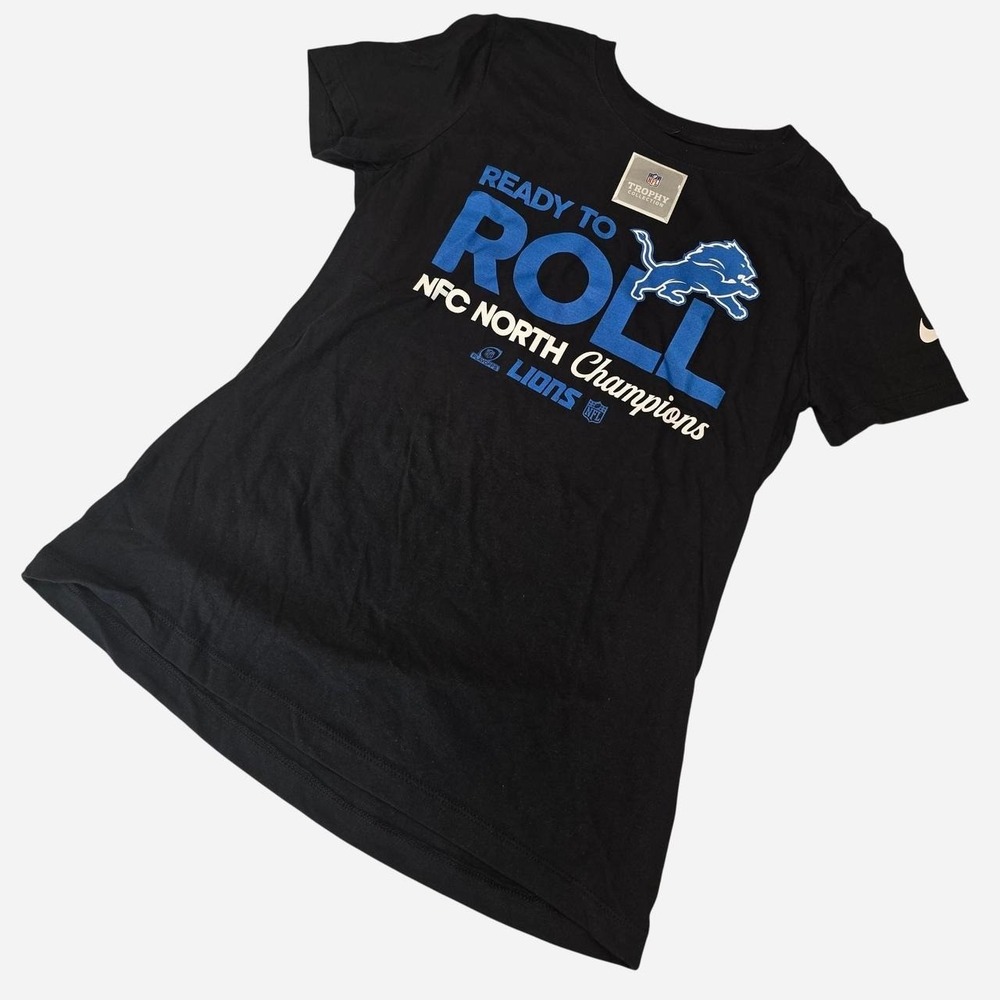 Nike Detroit Lions NFC North Champions black t-shirt with blue text